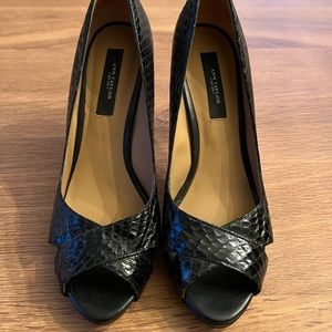 Ann Taylor black peep toe pumps size 6.5